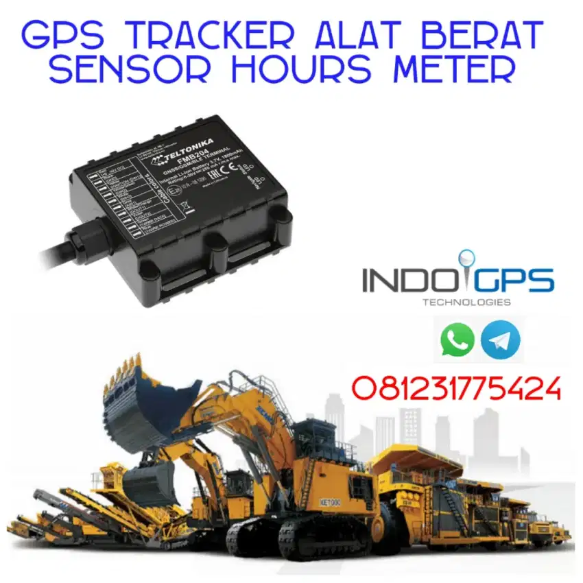 GPS tracker alat berat sensor Hours Meter sensor Jam Kerja