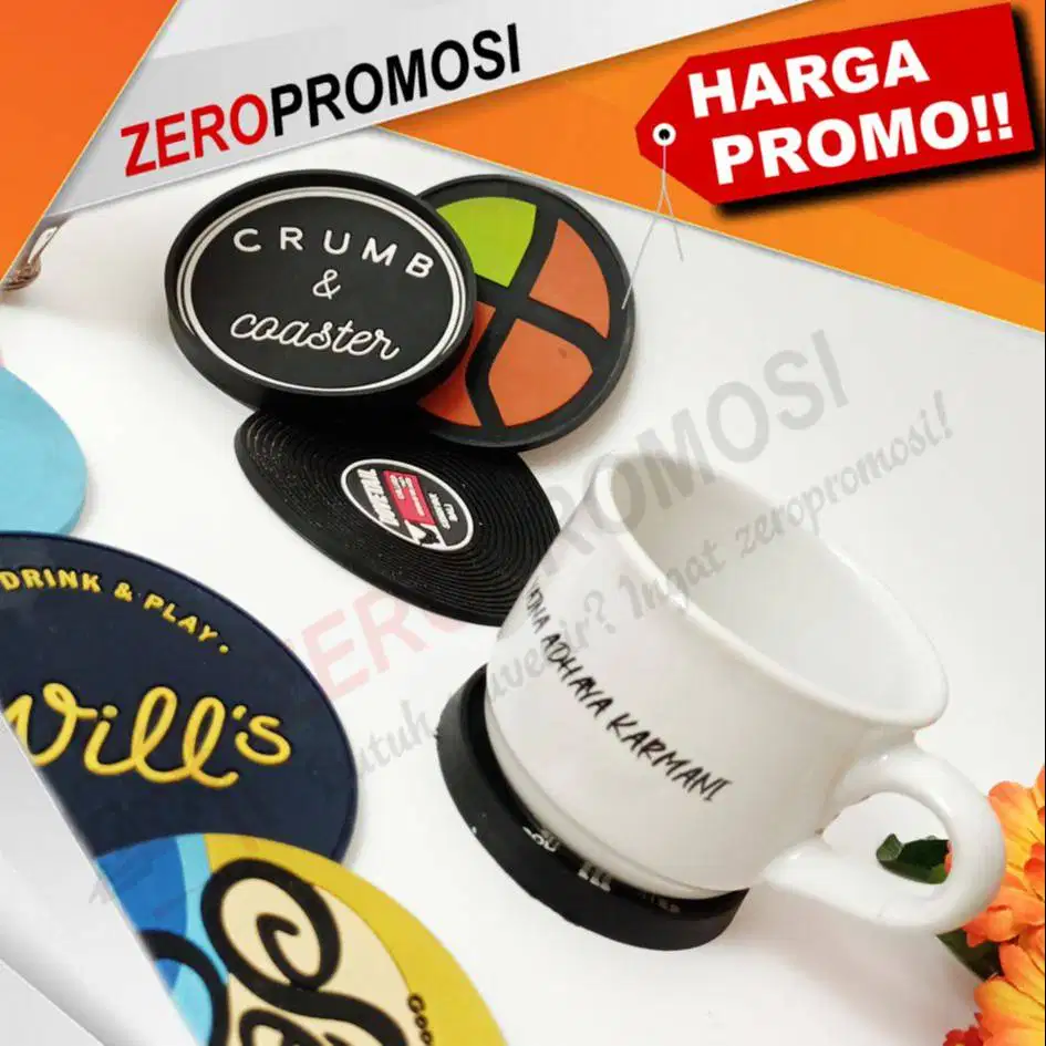 Tatakan Gelas Karet Custom Bentuk Murah Untuk Souvenir