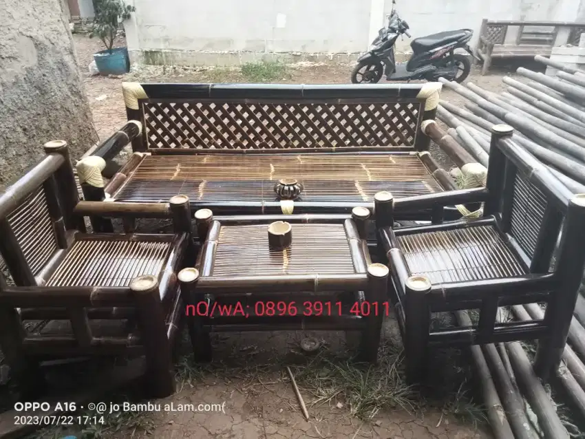 JuaL kursi bambu hitam asLi