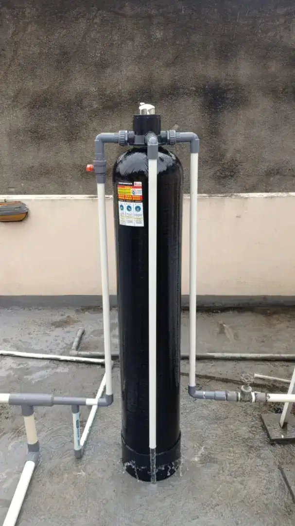 Filter air sumur air bermulut bercak putih kuning bau karat berminyak