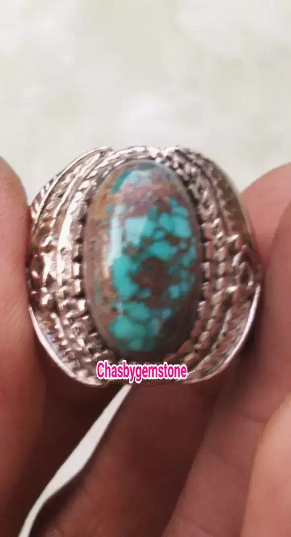 Batu Pirus Persia Serat kura-Pirus Persia serat kura hijau tosca lawas