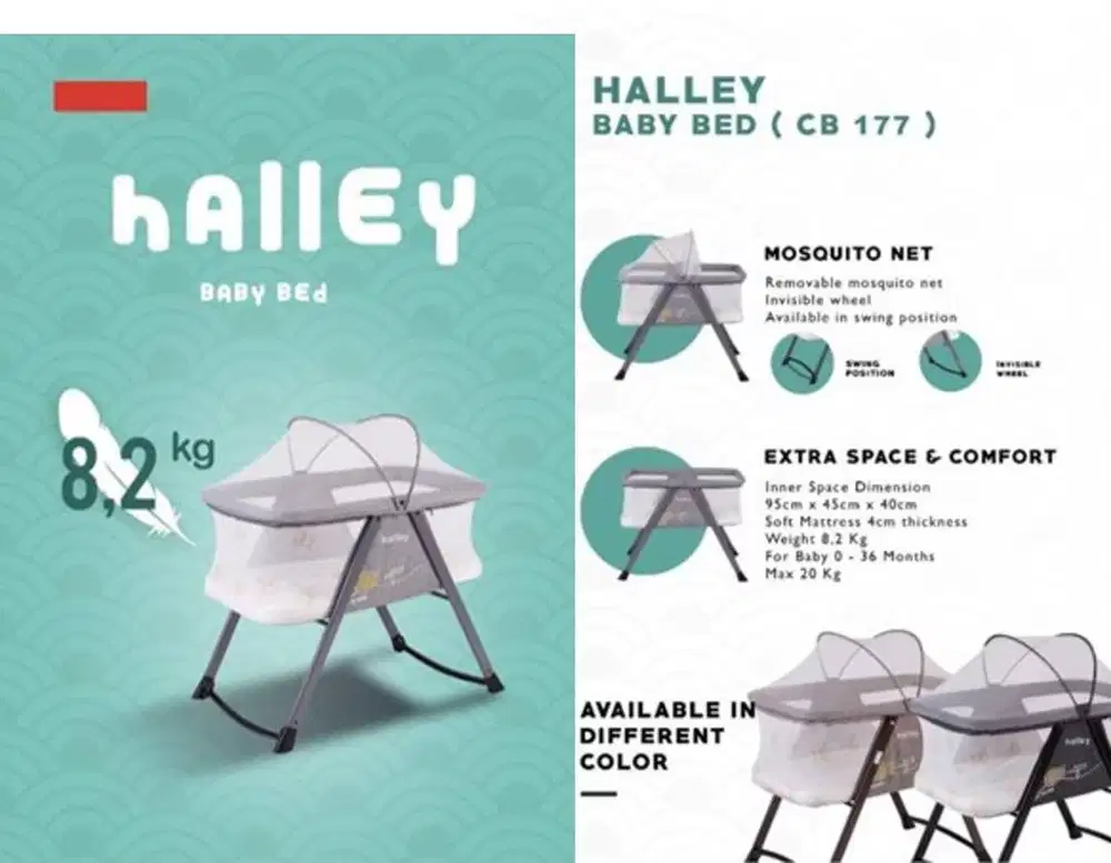 Chrisbell Baby Credle Halley CB177 Box Bayi 2-Way Matras 95x45cm,T-4cm