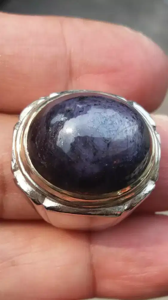 Jual Batu Cincin Natural Black Star Sapphire Big Bagus sekali