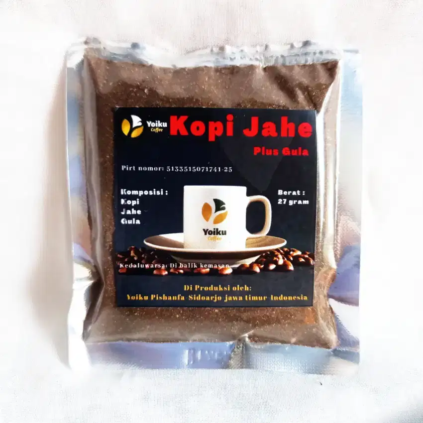 Kopi jahe plus gula sachet