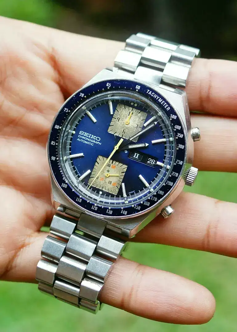 jam tangan vintage legendaris Seiko Big Blue Kakume Chronograph