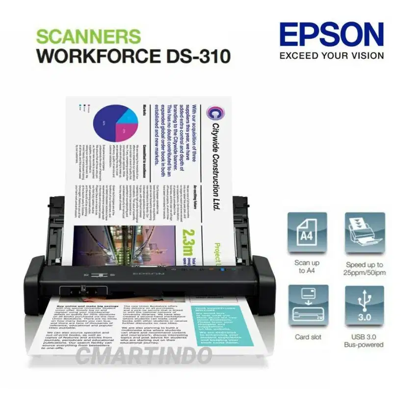 Scanner Epson DS-310 portable ADF Garansi Resmi Gratis Ongkir