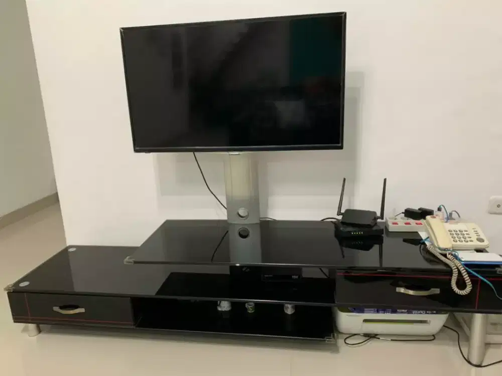 JUAL MURAH Meja TV Tempered Glass Import Mewah