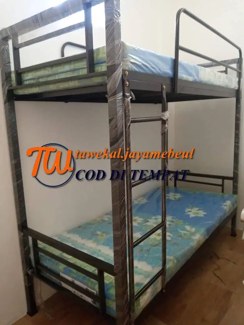 FUL SET RANJANG TINGKAT BESI BERBAGAI UKURAN SET KASUR BUSA SET KANTOR