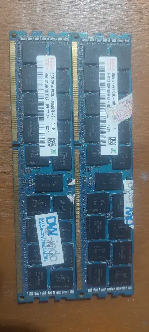 Memori ram bekas server ddr3 hynix 8gb perunit normal