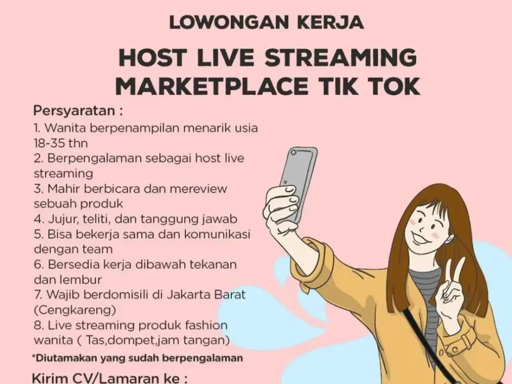 Loker Host Live streaming Berpengalaman - Lowongan - 914314428