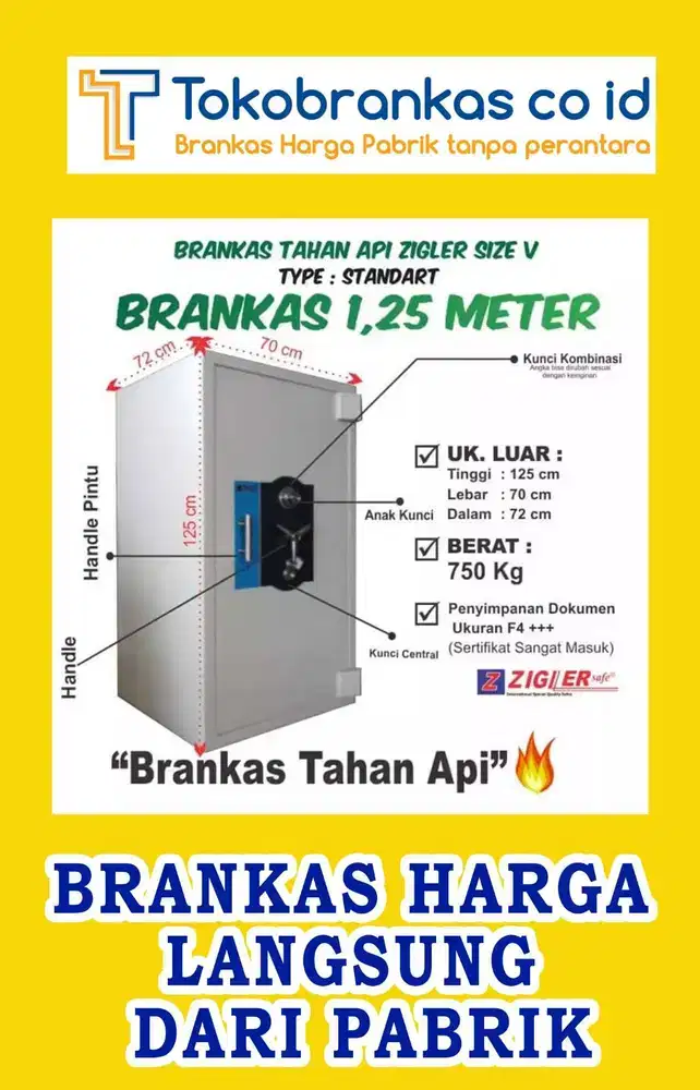 Brankas Zigler size 5 ber SNI harga 13Jtan Tahan Api bukan abal-abal