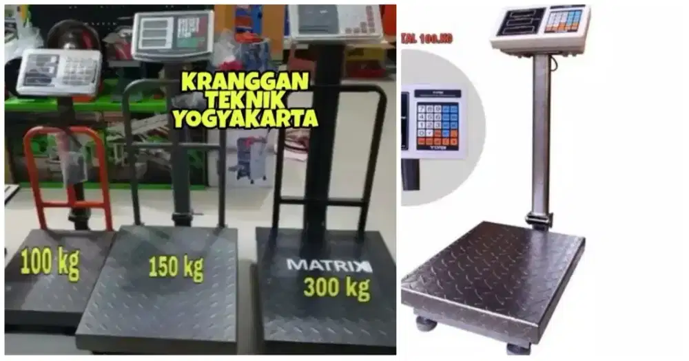 (KRANGGAN TEKNIK)timbangan digital 300 kg timbangan serbaguna dicas
