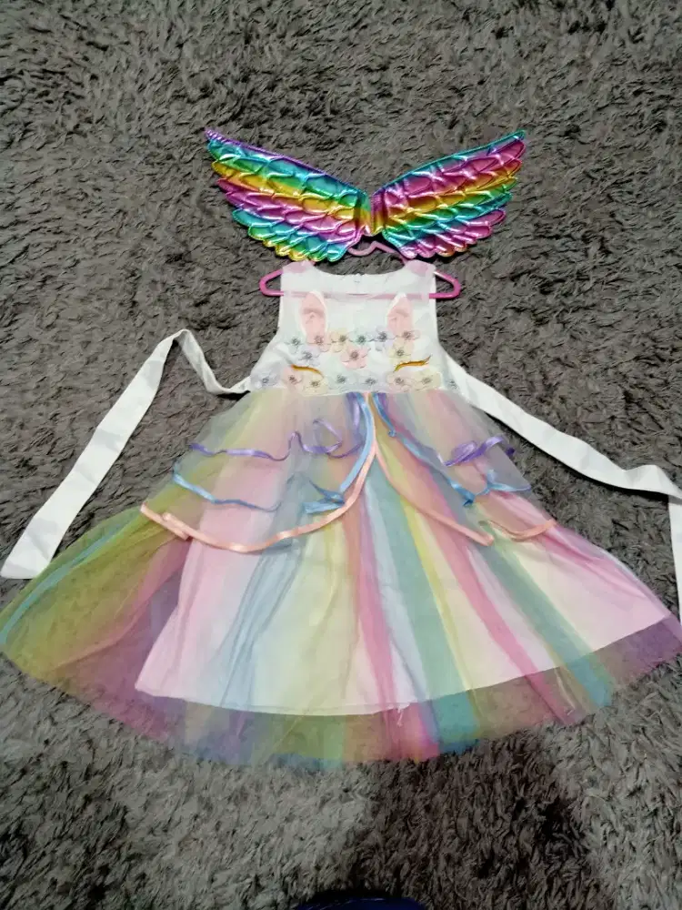 Dress unicorn usia 2-3 tahun