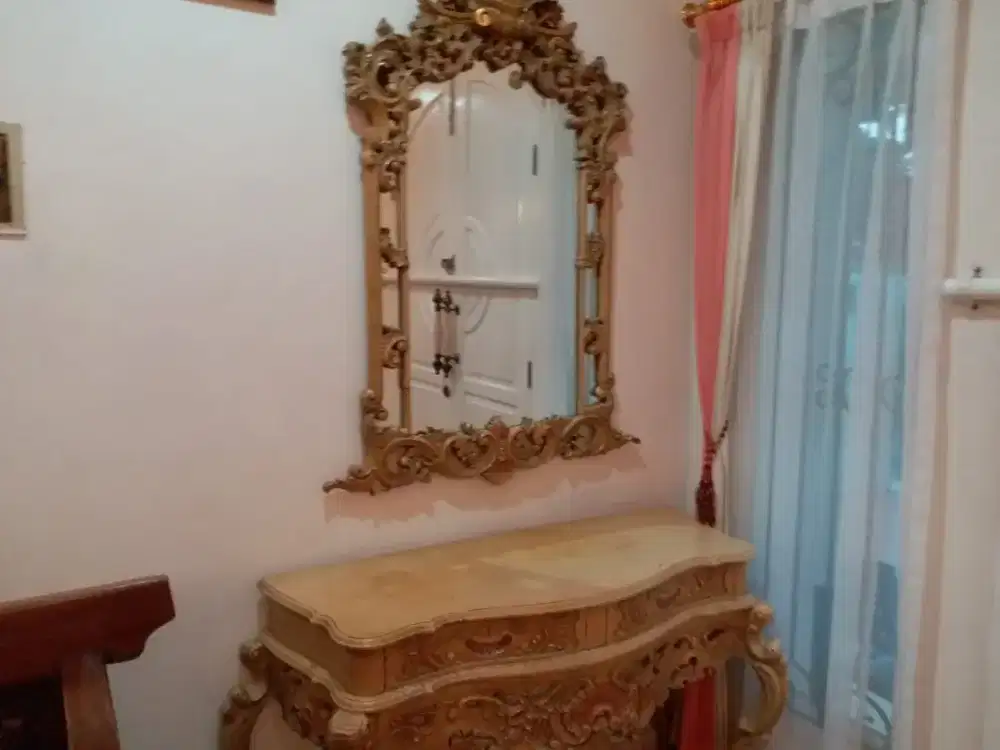 MEJA CONSUL  kaca Rias Jati Retak Seribu