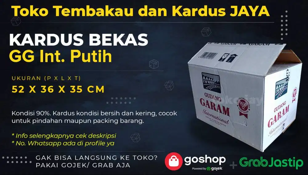 Kardus Bekas GG Int Putih Untuk Packing atau Pindahan