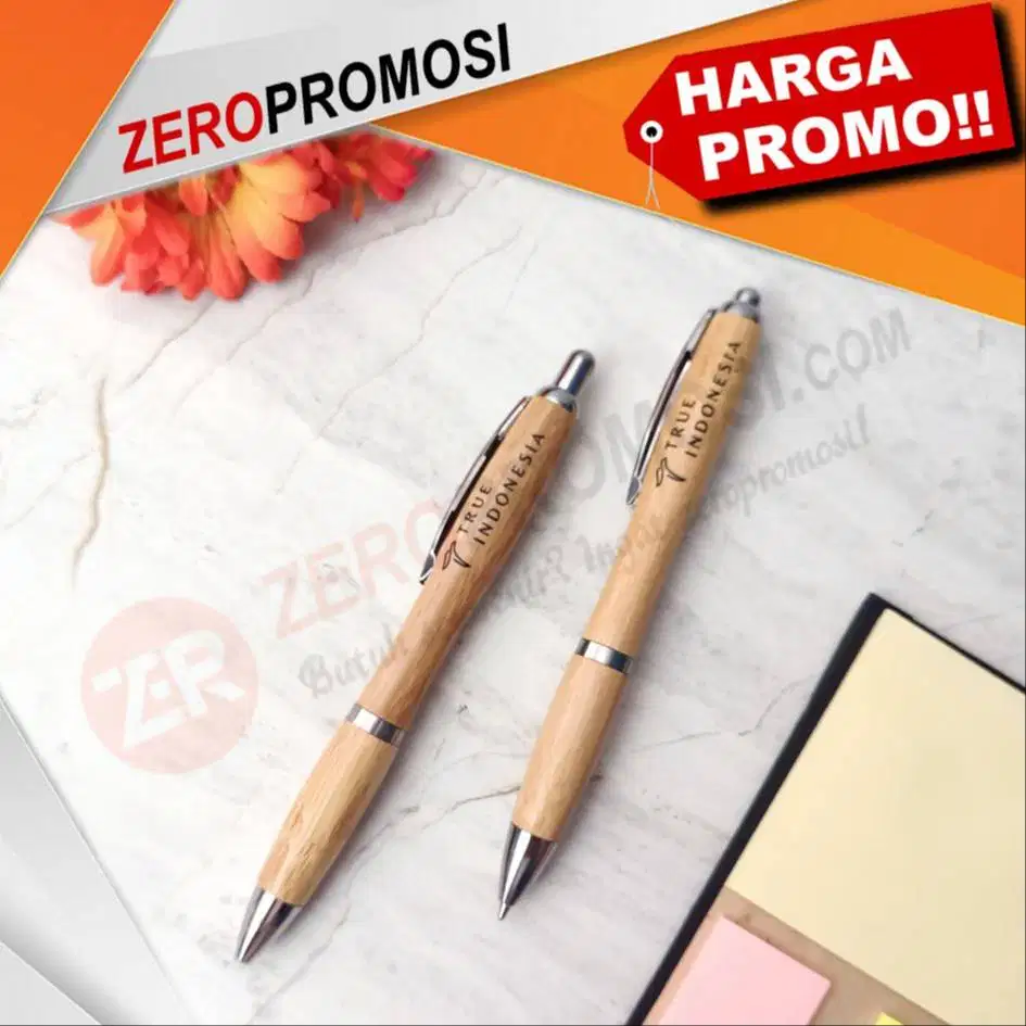 Souvenir Ballpen Kayu Premium Pulpen Cetek PK-02 Custom Logo