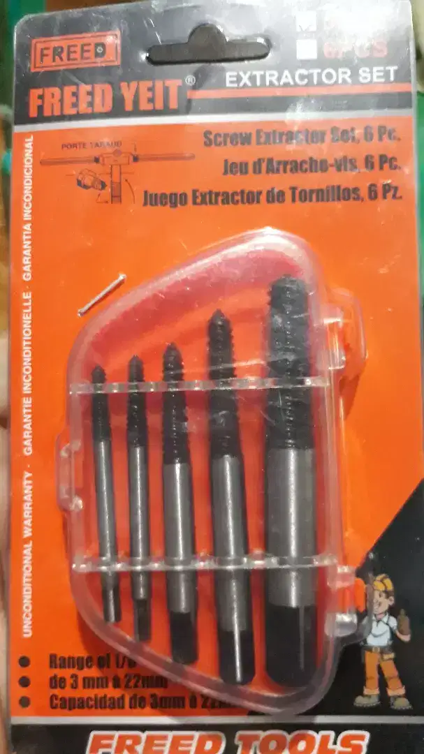 Screw extractor set, pembuka baut patah