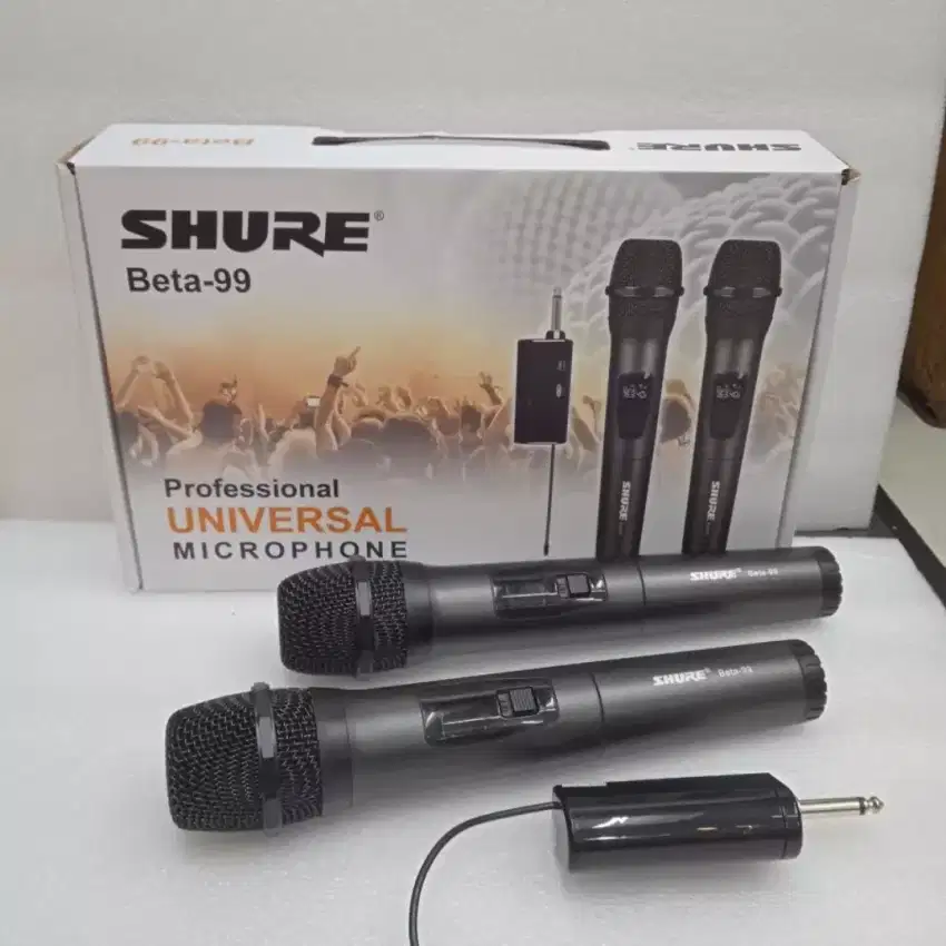 Mic Micropon Shure Beta-99 Wireless Double mic suara empuk dan peka