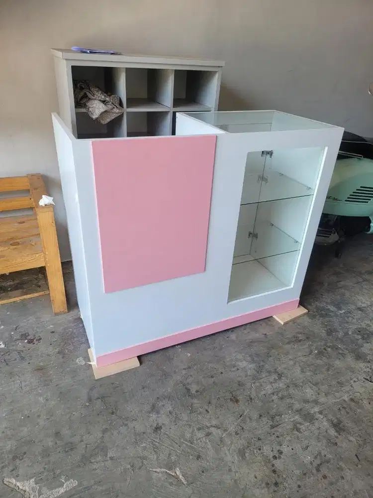 Meja kasir minimalis PINK | 120x50x110cm