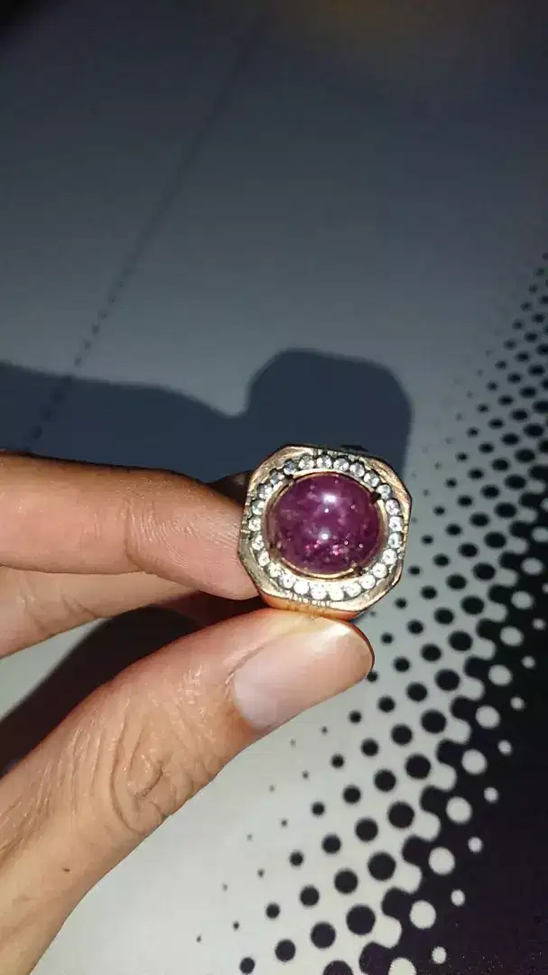 Merah Delima Natural Ring Perak Swasa