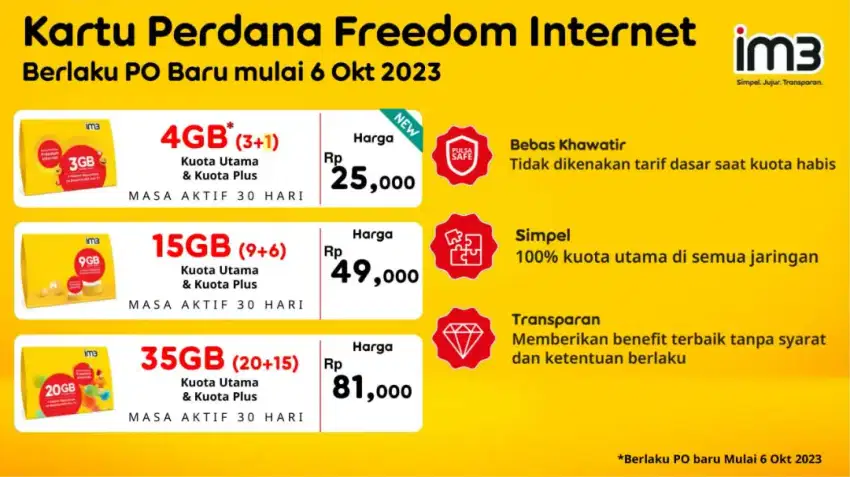 kartu internet im3 30gb reguler