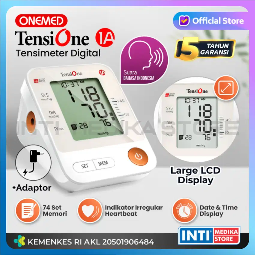 TENSIMETER DIGITAL DENGAN SUARA TENSIONE 1A ONEMED