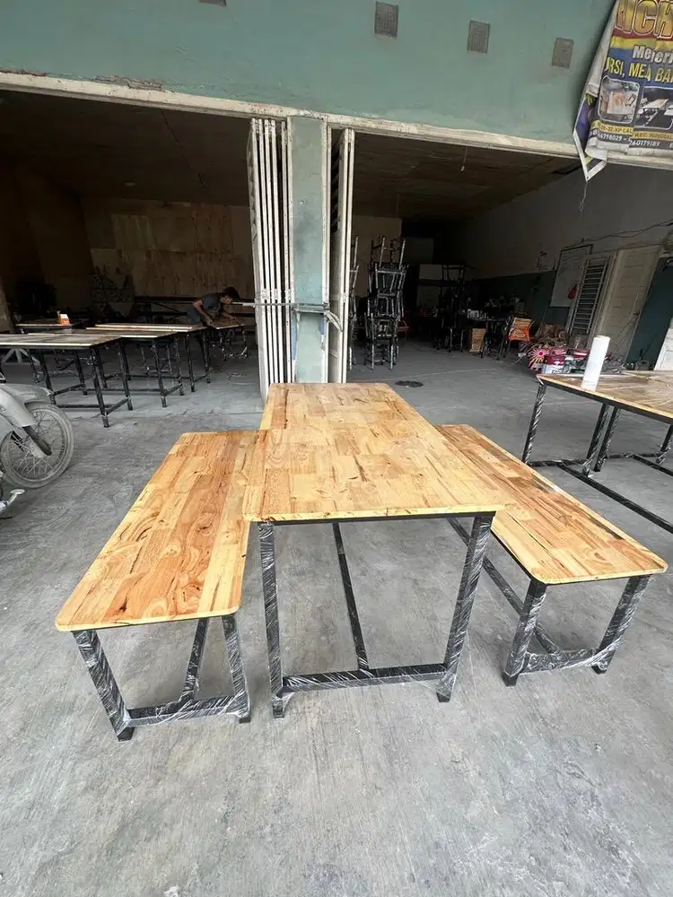 Meja + kursi panjang cafe rumah makan