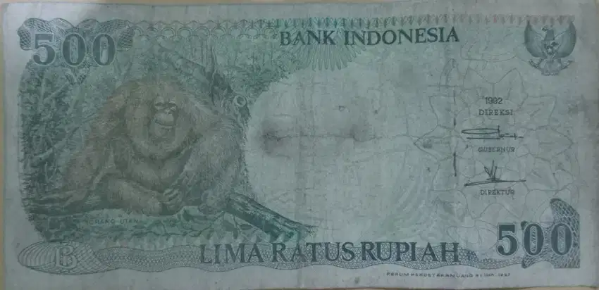 UANG KERTAS 500 RUPIAH BUATAN TAHUN 1992