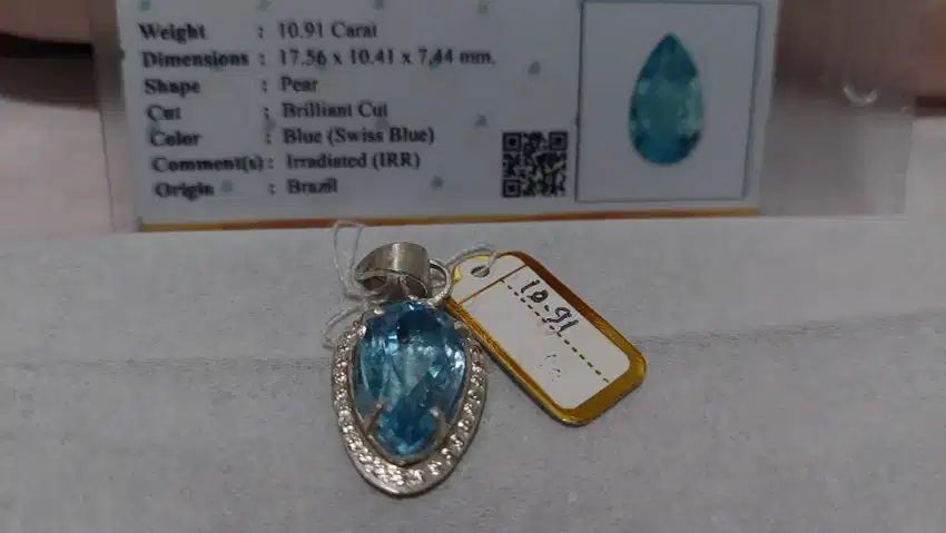 NATURAL BLUE SWISS TOPAS MODEL LIONTIN