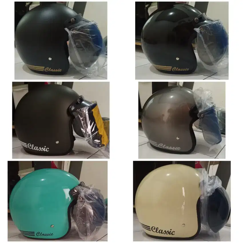 80rb BARU Dijual Murah Helm Bogo Retro Dewasa Classic SNI Banyak warna