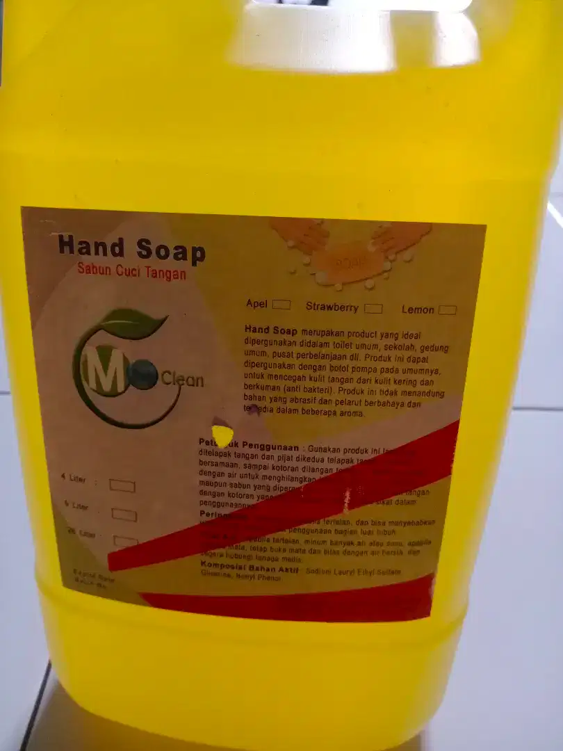Hand soap M clean (4liter) ada 8 drum