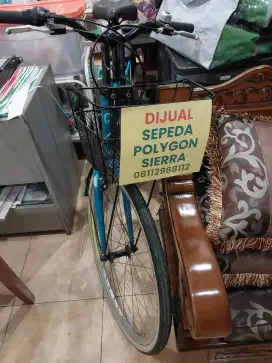 Sepeda Polygon Sierra plus keranjang dan boncengan