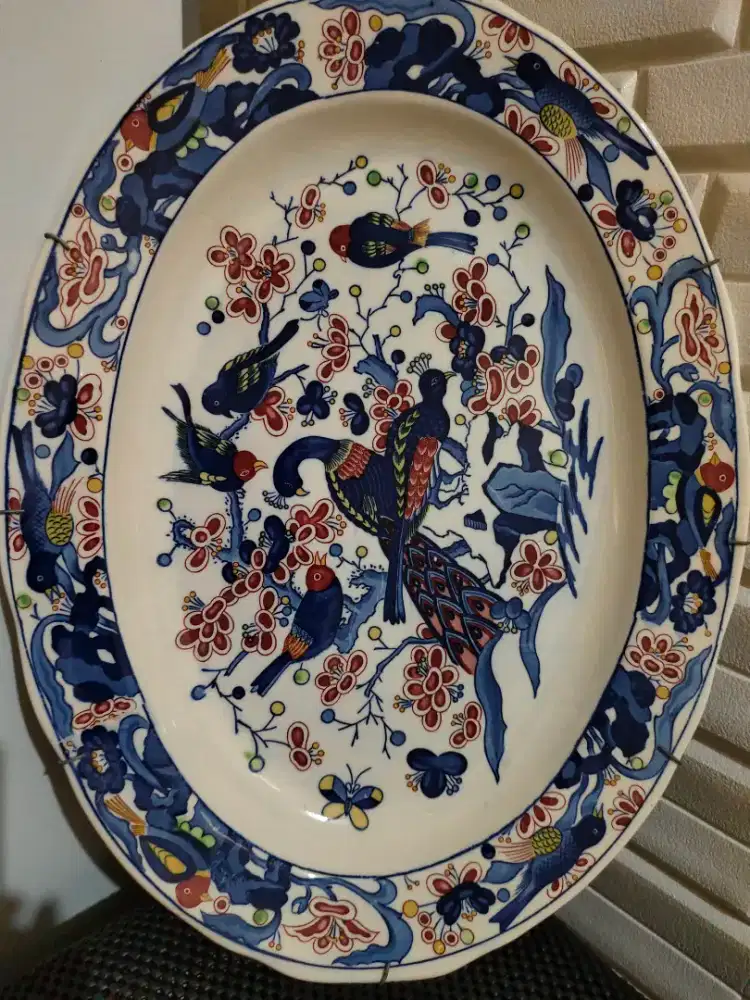 Piring delft jumbo antik 47cm mulus .