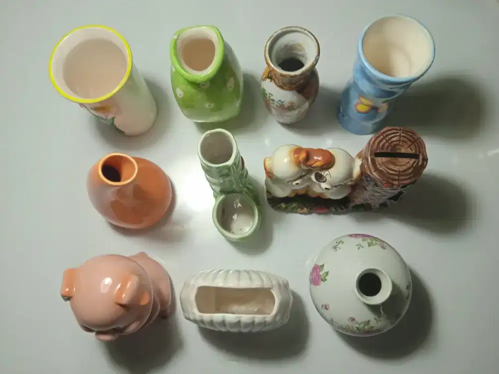 Aneka Pot Pajangan Vas Hias Antik Kecil Kondisi Baik