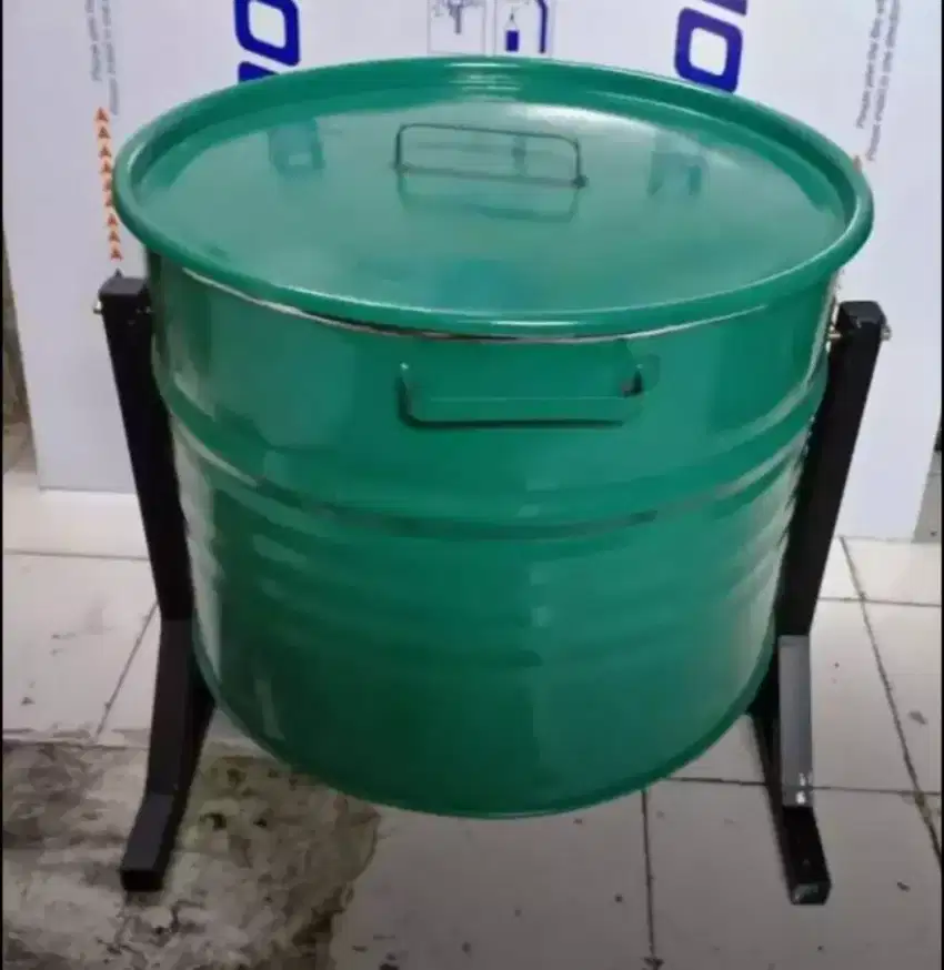 Tong sampah drum single 100 liter