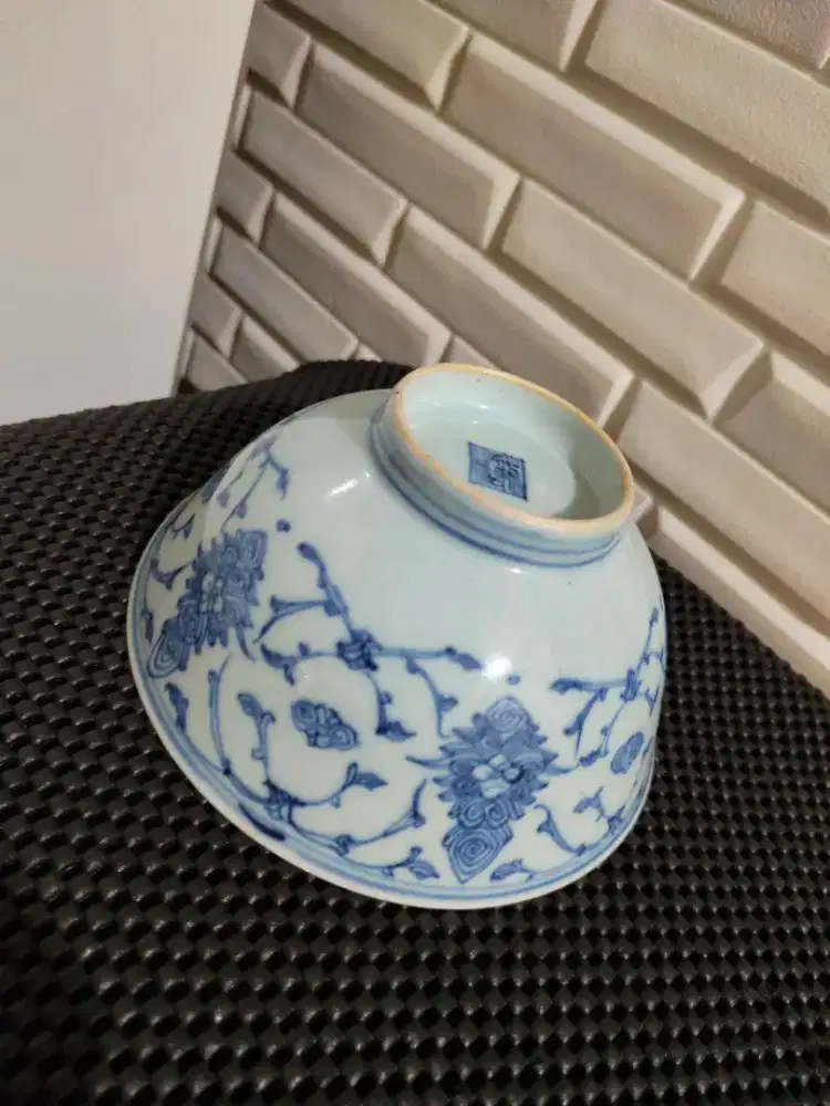 Mangkok cina biru putih antik