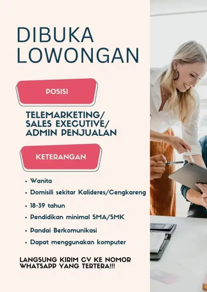 Dicari ADMIN PENJUALAN