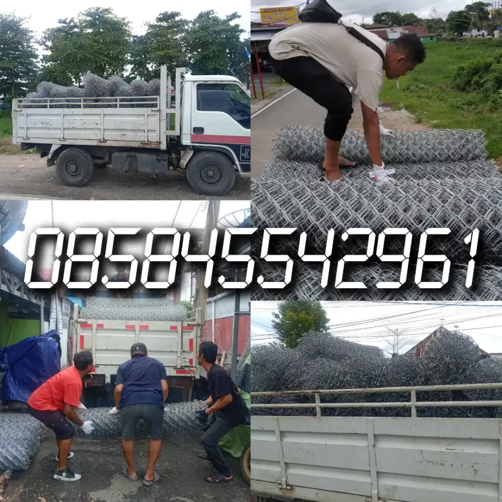 Kawat harmonika khas dan beronjong batu gunung