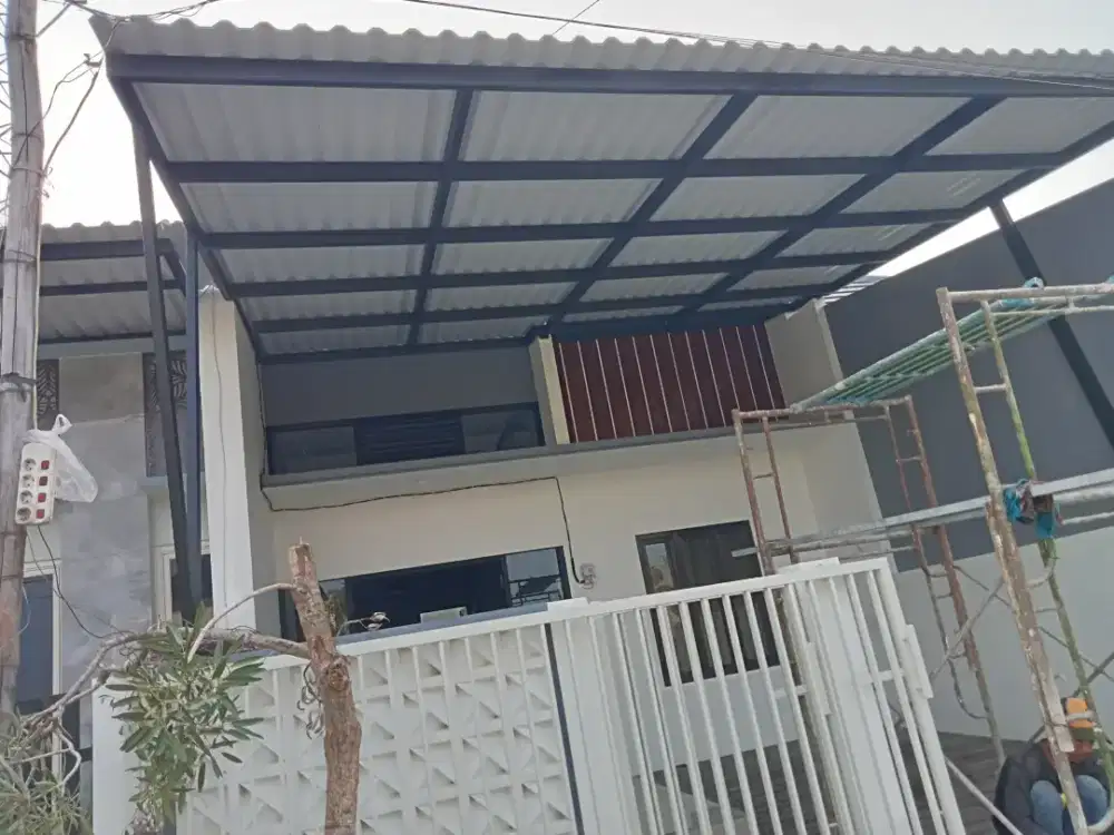 Mengerjakan kanopi.pagar.plavon.dan sipil di kebomas