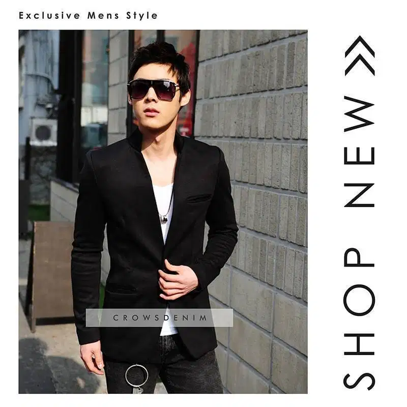 Blazer Casual Korean Black Style – BK02
