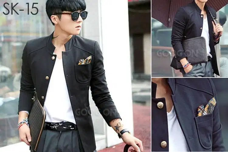 Blazer Casual Black Sticky Pocket – SK15