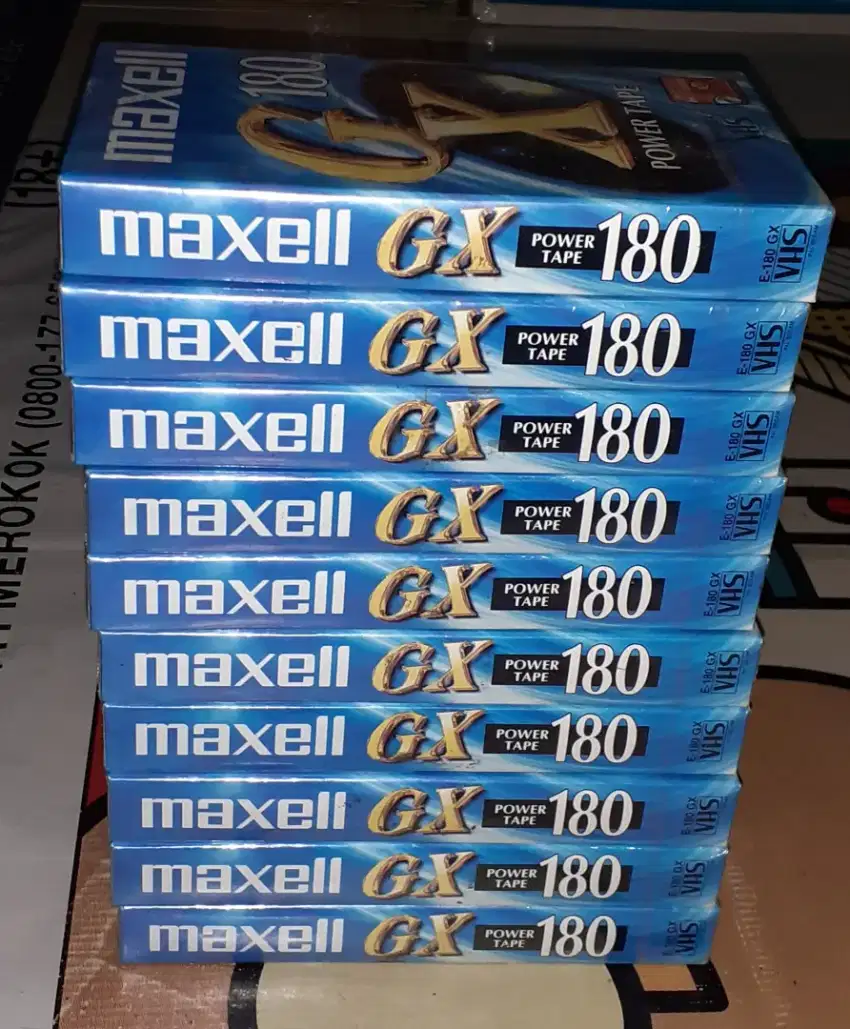 CASSETTE VIDEO VHS MAXELL GX-180 ada 10 pic (msh segel)