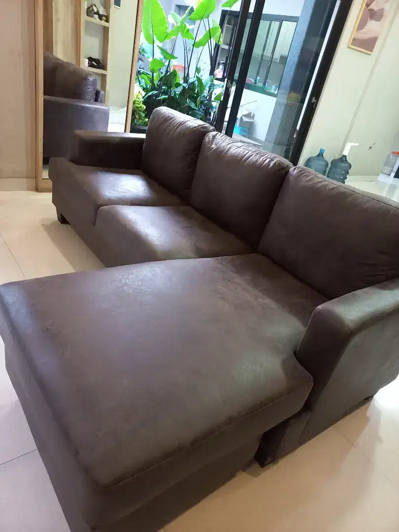 Sofa L Informa Louise-Sofa Sudut coklat