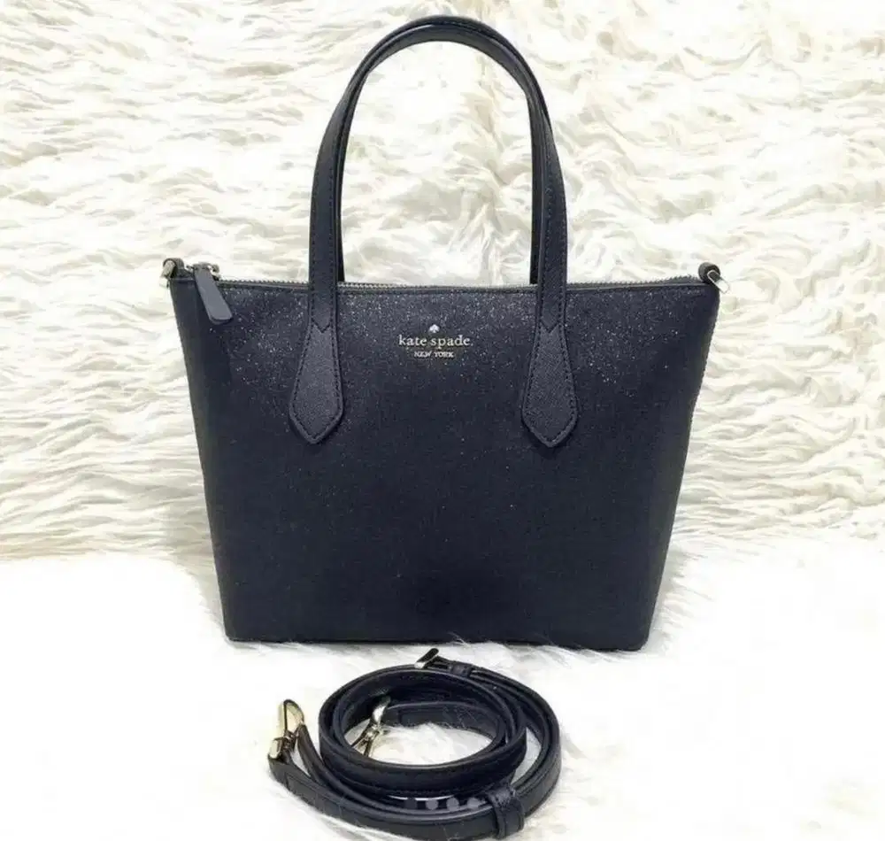 Tas Kate Spade Joeley Ina Glitter Satchel Black