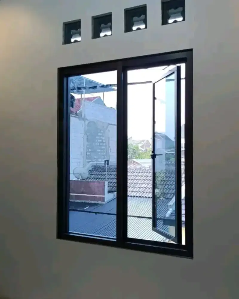 Jendela aluminium kaca dan kaca pintu