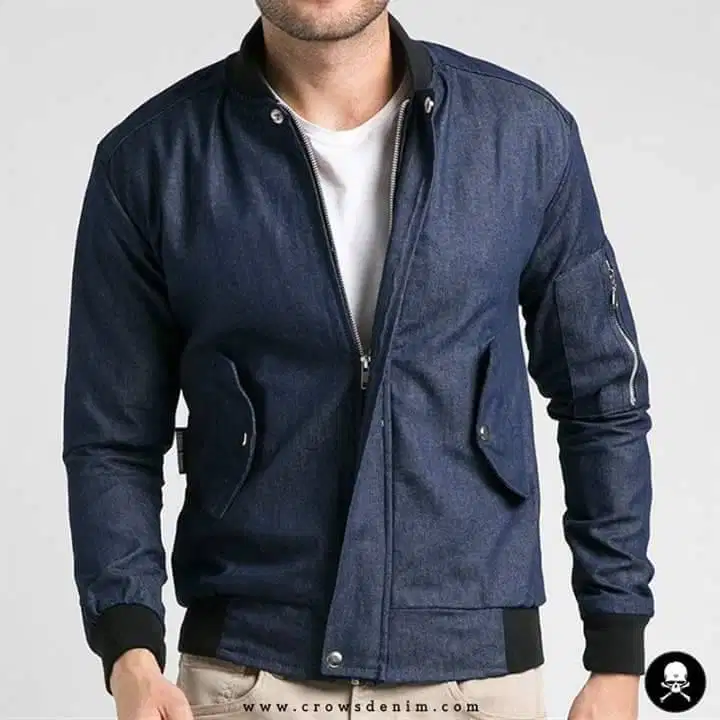 Jaket Denim Baseball, Jaket Cowok