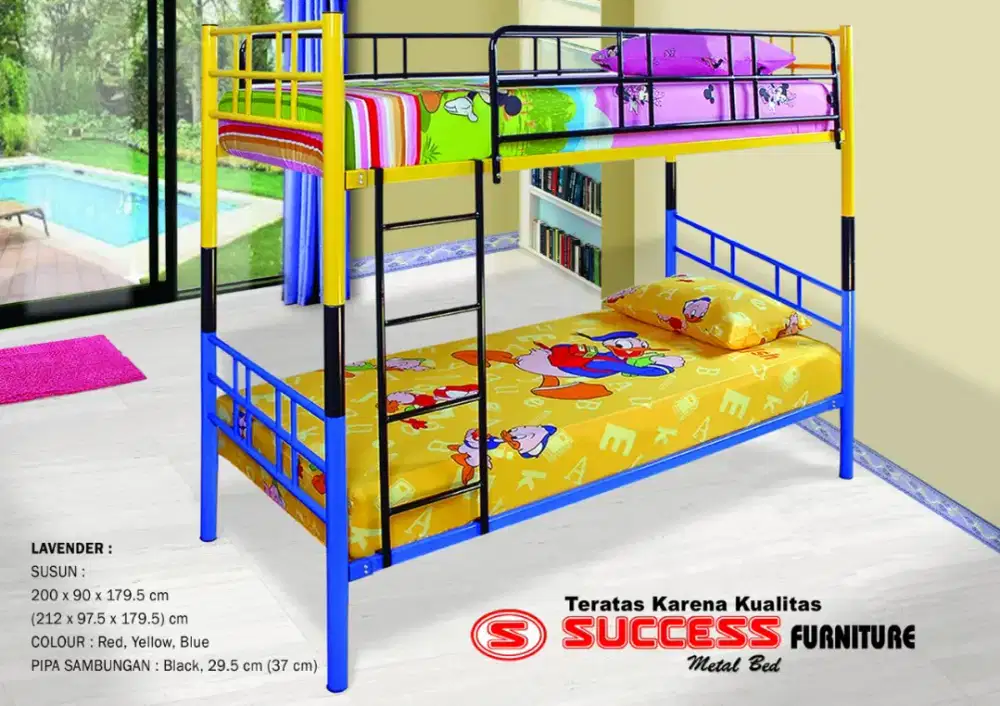 ranjang susun besi succes