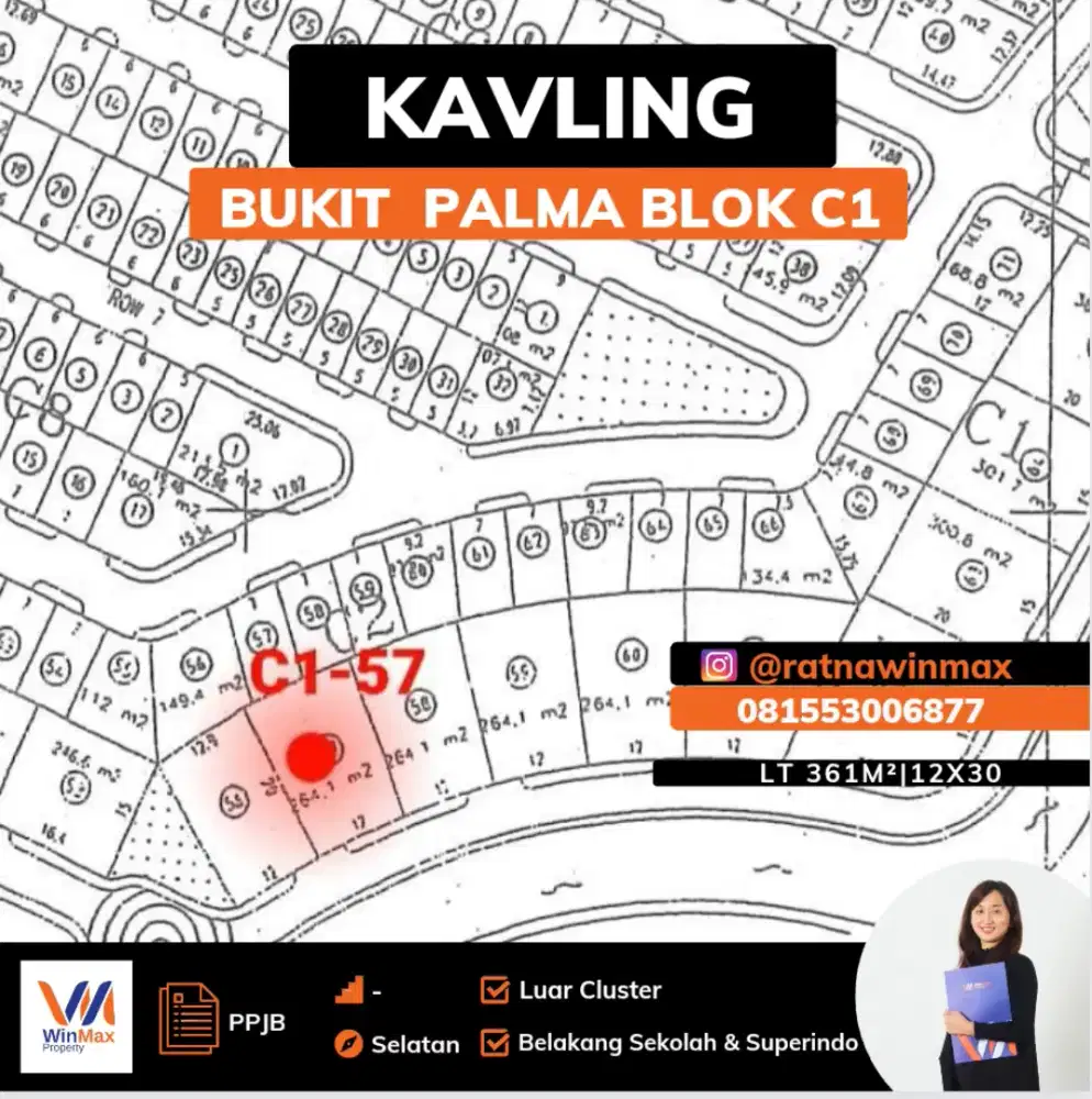 Dijual Kavling Bukit Palma Dekat Sekolah dan Superindo
