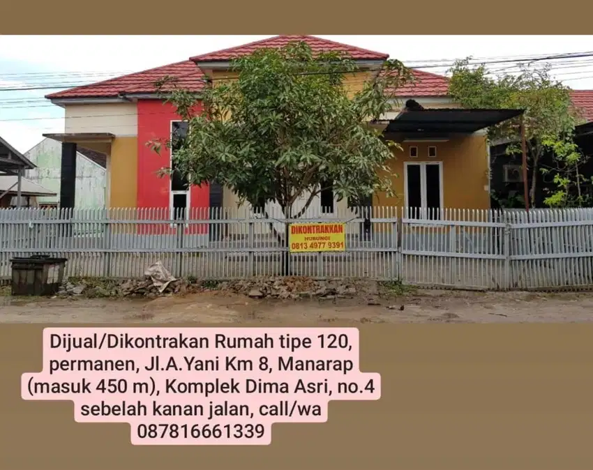 Disewakan/Dijual Rumah di Manarap (500 meter dari depan)