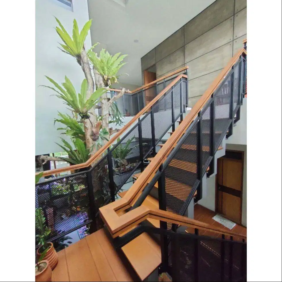 reling tangga pegangan kayu expanda varian warna hitam kekinian